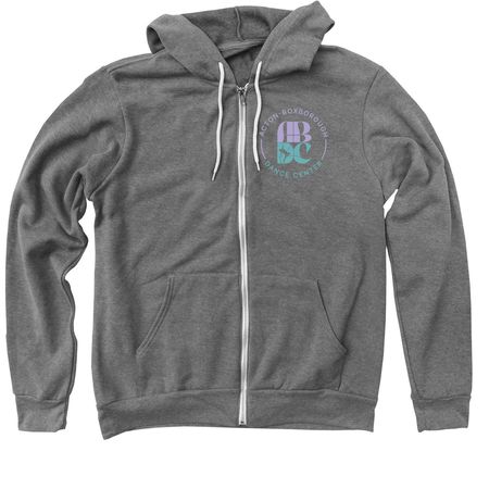 ABDC Hoodie, a Deep Heather Zip Up Hoodie
