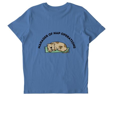 Manager of Nap Operations, a Bright Blue Stanley/Stella Unisex Crafter Tee