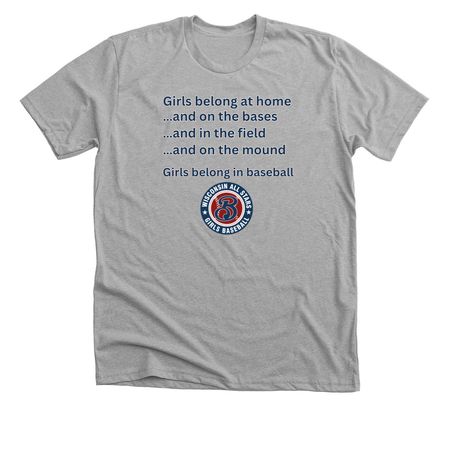 Girls Belong in Baseball 2, a Athletic Heather Premium Unisex Tee