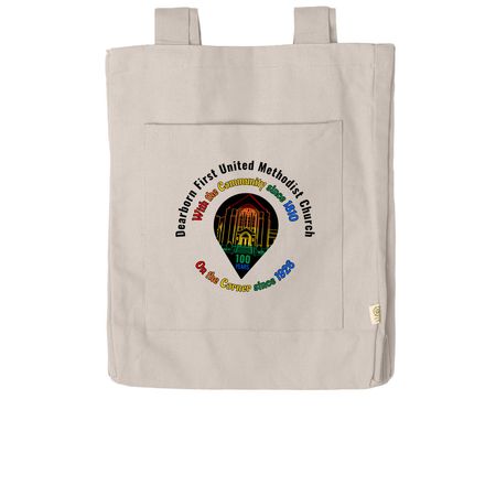 DFUMC Celebration Pocket Tote, a Pumice Reclaimist Everywhere Tote Bag