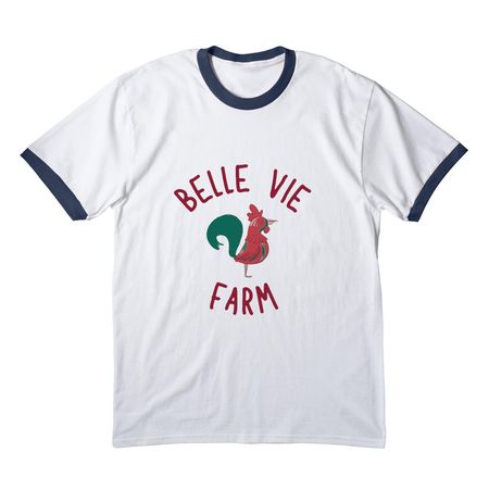 I Braved the BVF Dirt Slide, a White/ Navy Cotton Ringer Tee