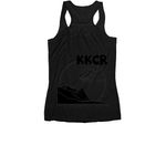 Makana, a Black Women's Racerback (back-view)