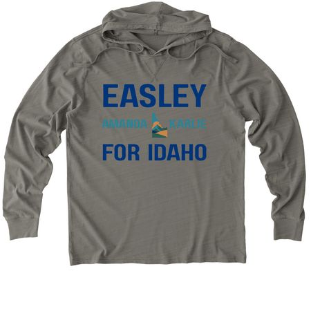 Easley for Idaho Logo Merch&nbsp;, a Driftwood Grey Allmade Organic Cotton Mineral Dye Hoodie Tee