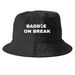 Baddie On Break Hat, a Black Printed Bucket Hat
