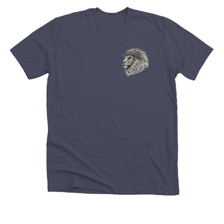 CHESED ? Lion of Judah | Ask Me What It Means, a Heather Midnight Navy Premium Unisex Tee