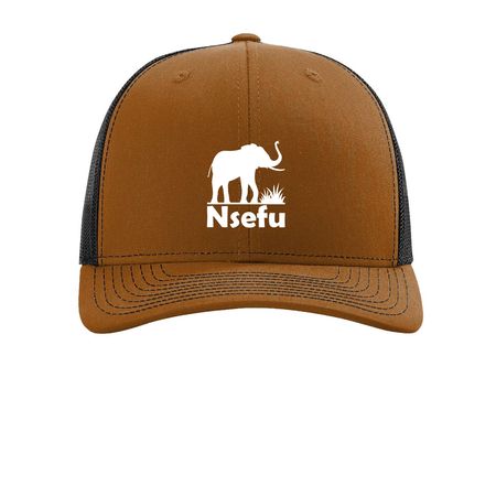 Truck Cap w/ Logo, a Carmel/ Black Printed Snapback Trucker Cap
