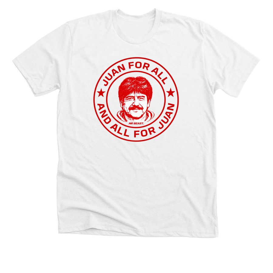 Official Mr beast juan T-Shirt, a Solid White Blend Premium Unisex Tee