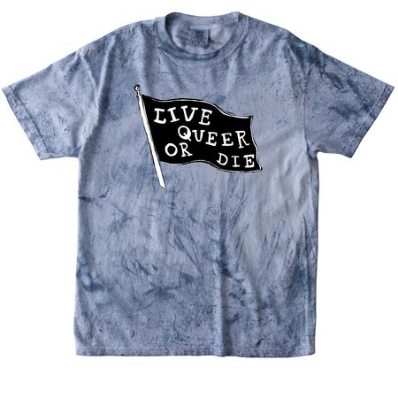 Live Queer Or Die - Version 2, a Ocean Comfort Colors Colorblast Tee
