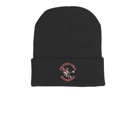 DAC Kittypoof Beanie, a Black Printed Cuffed Beanie