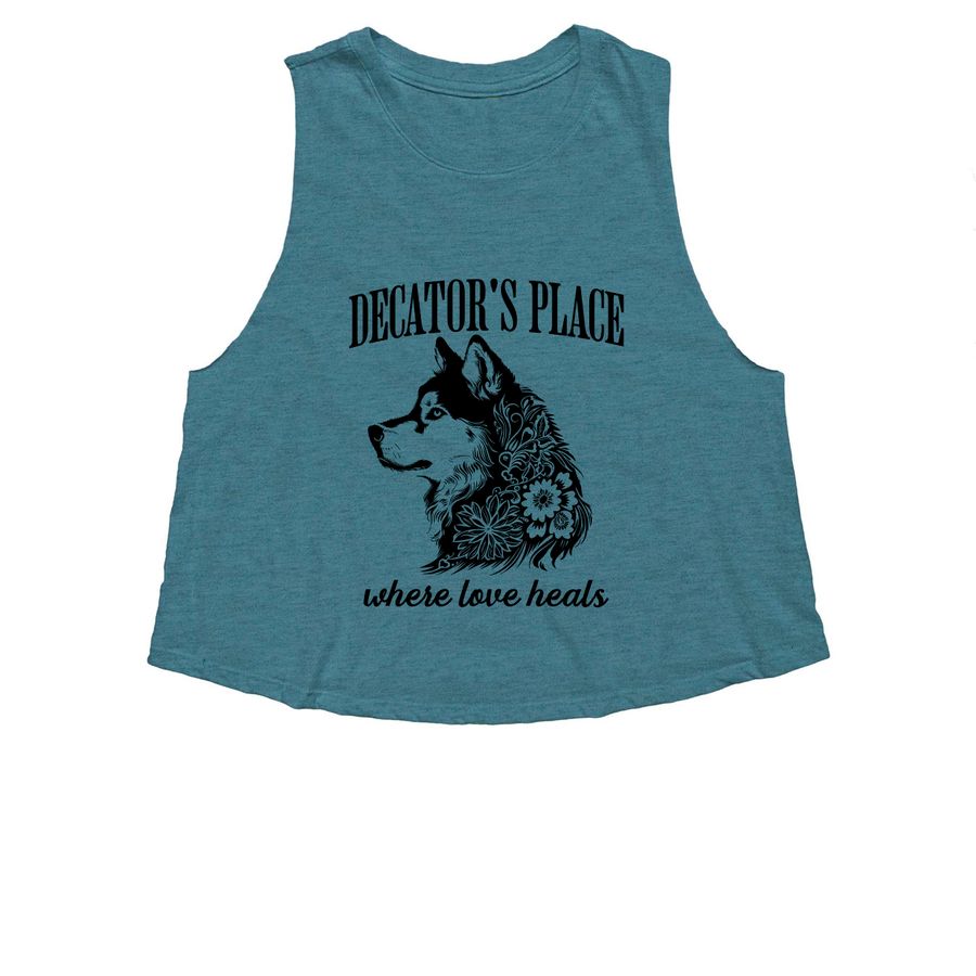For the ladies, a Heather Deep Teal Women's Cropped Racerback Tank