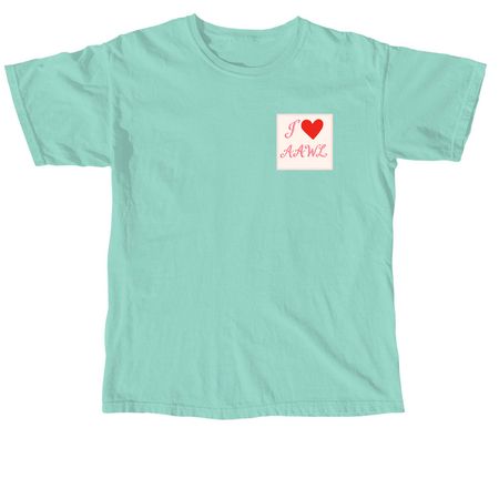 I <3 AAWL, a Chalky Mint Comfort Colors Unisex Tee