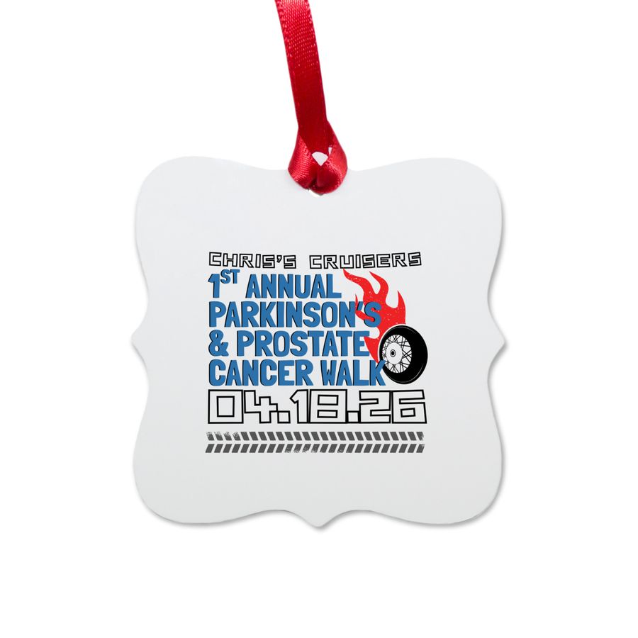 Chris's Cruisers Ornament, a White Aluminum Square Ornament