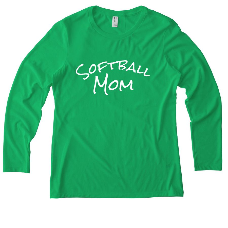 Softball Mom, a Enviro Green Allmade Eco Triblend Women?s Long Sleeve Tee
