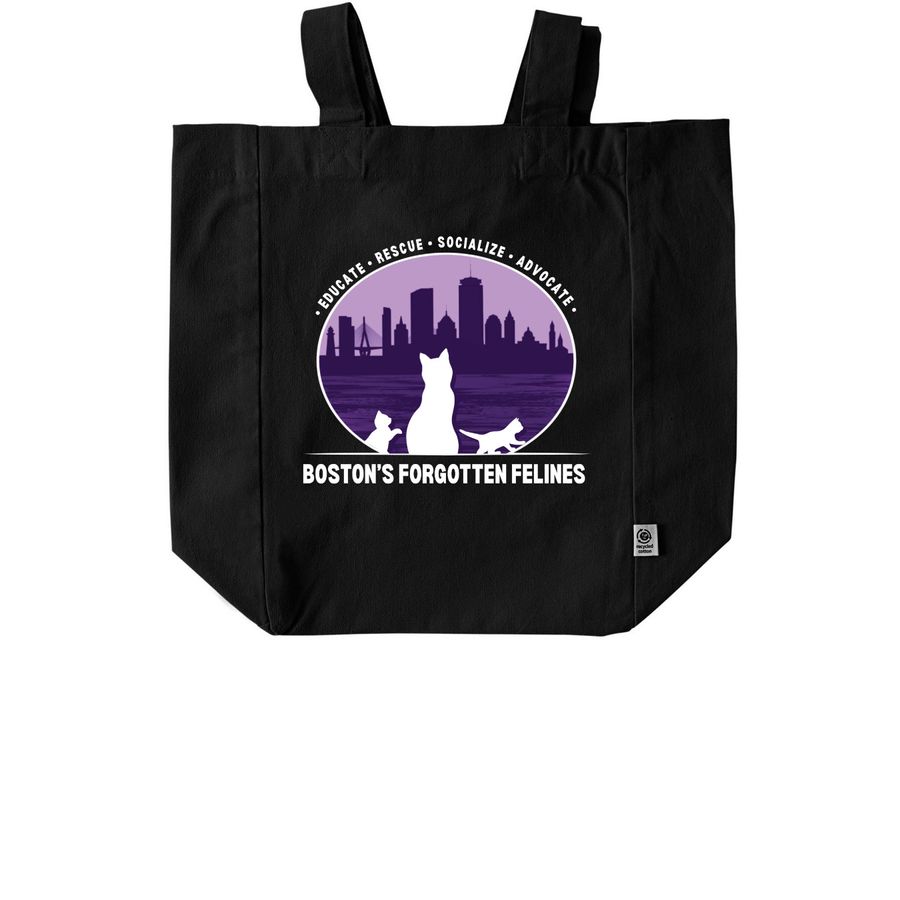 BFF Classic Logo Tote (Dark Colors), a Black Recycled Cotton Tote Bag