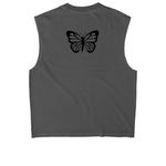 Love Like Dolly, a Faded Black Heavyweight Garment Dye Muscle Tee (back-view)