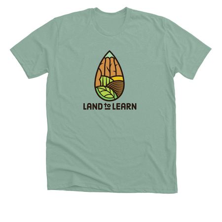 Land to Learn Logo Merch, a Heather Dusty Blue Premium Unisex Tee