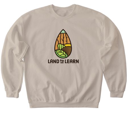 Land to Learn Logo Merch, a Sand Softstyle Crewneck Sweatshirt