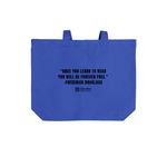 Read Without Limits (Tote), a True Royal Cotton Canvas Tote Bag (back-view)