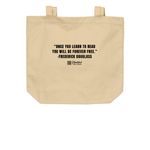 Read Without Limits (Tote), a Oyster Organic Cotton Tote Bag (back-view)