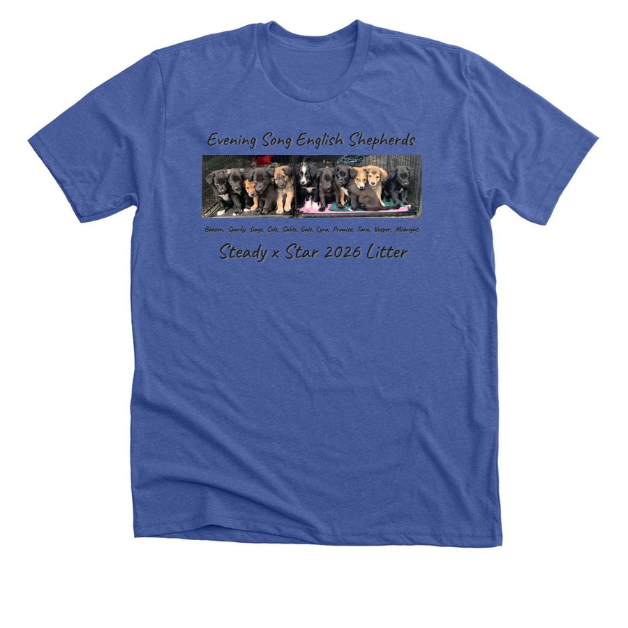 Evening Song English Shepherds, a Solid True Royal Premium Unisex Tee