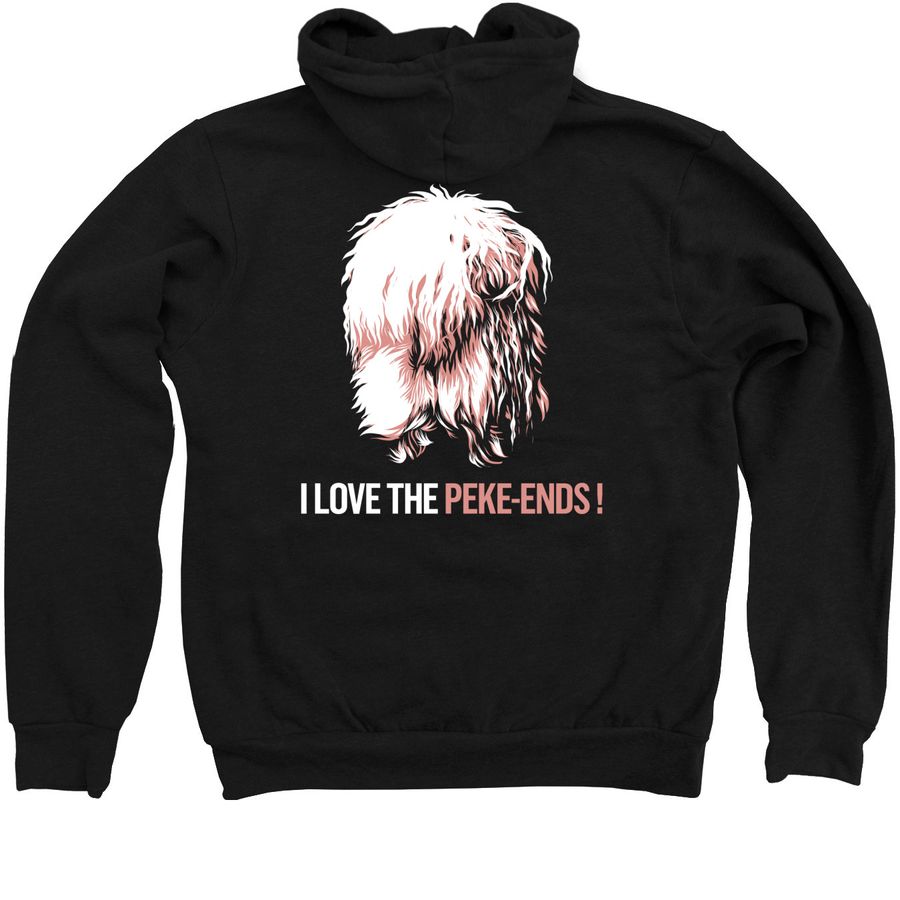 I love the Pekends! (Pocket Print), a Black Zip Up Hoodie (back-view)