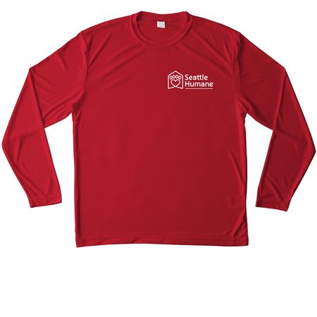 Volunteer Activewear, a True Red Unisex Performance Long Sleeve Tee