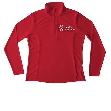 Volunteer Activewear, a True Red Women's Performance Quarter Zip Pullover