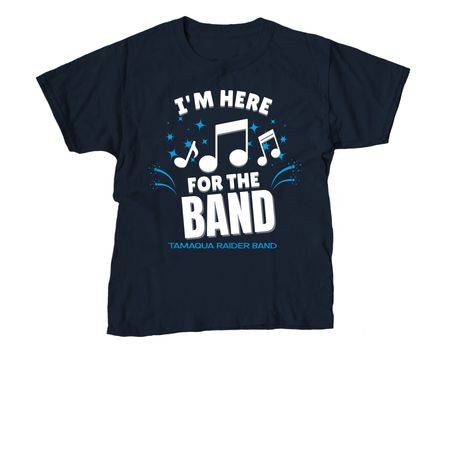 Here for the Band, a Navy Youth Unisex Tee