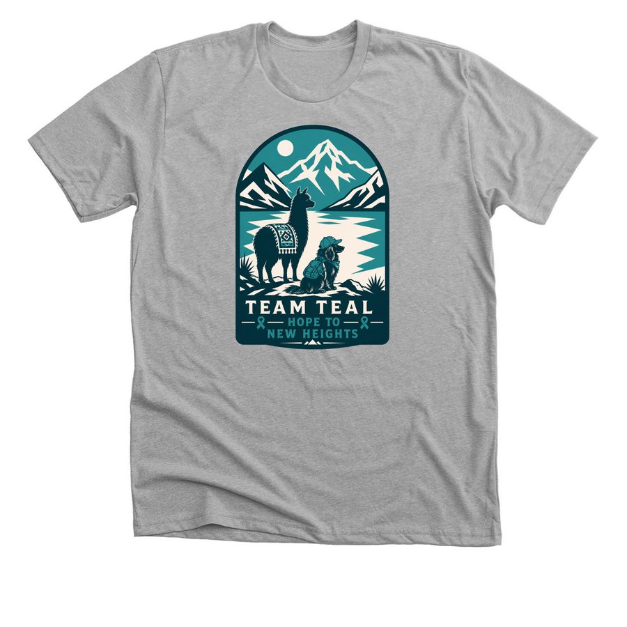 NOCC Team Teal Peru Trek 2026, a Athletic Heather Premium Unisex Tee