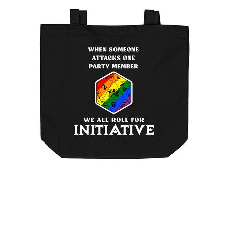 Roll for Initiative, a Black Organic Cotton Tote Bag