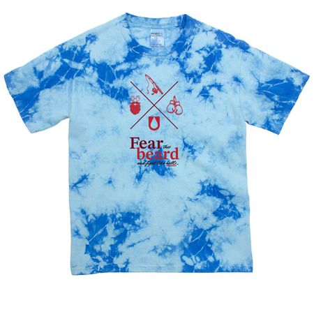 Fear the Beard Shirts and Sweatshirts, a Sky Blue Youth Crystal Tie Dye Tee