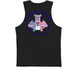 Summer love tanks, a Black Premium Cotton Tank (back-view)