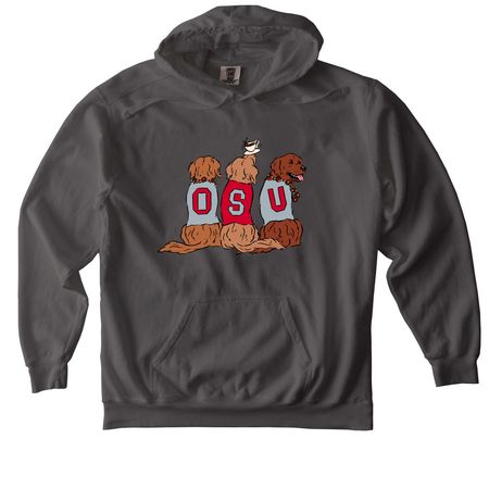 CBCC Pups, a Pepper Comfort Colors Pullover Hoodie