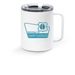 Camp Cuddles Mug Blue, a White Stainless Steel Travel Mug