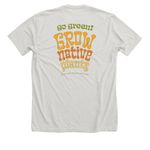 I Grow Weed, a Heather Cement Premium Unisex Tee (back-view)