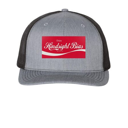 Hindsight Bias Hats, a Heather Grey/ Black Printed Snapback Trucker Cap