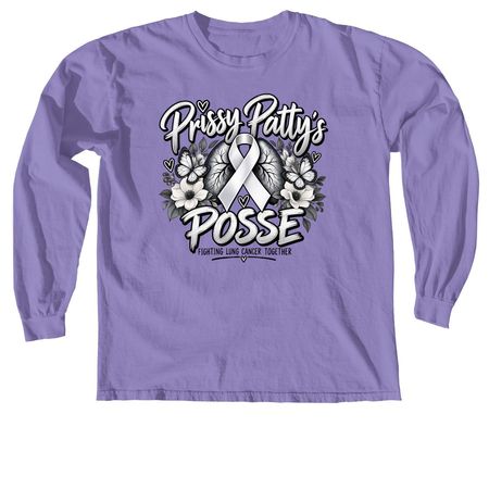 Prissy Patty Posse, a Violet Comfort Colors Long Sleeve Tee