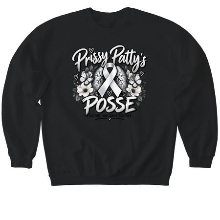 Prissy Patty Posse, a Black Softstyle Crewneck Sweatshirt