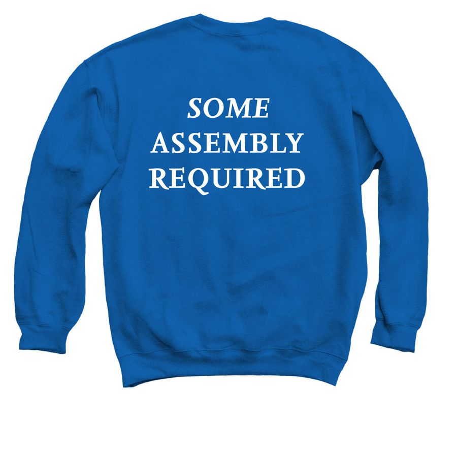 Assembly Sport White, a Royal Blue Crewneck Sweatshirt (back-view)