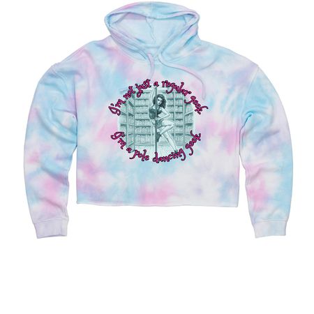 Not Just a Regular Geek, a Cotton Candy Women?s Tie Dye Cropped Hoodie
