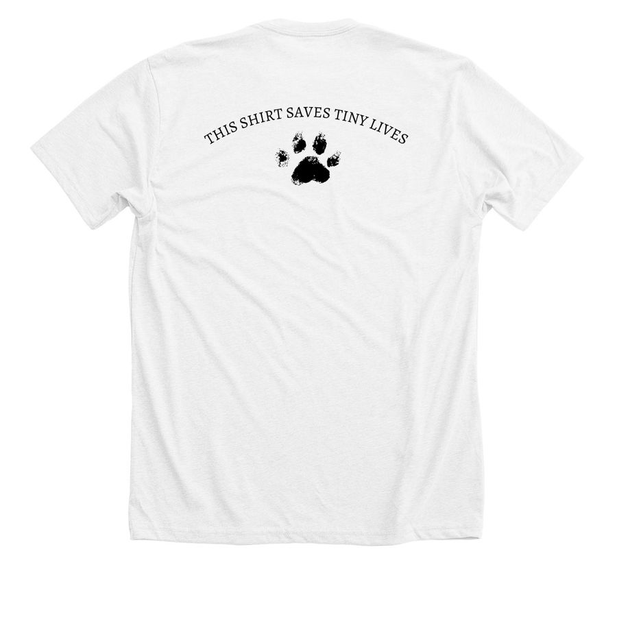 Official Kitten Foster, a Solid White Blend Premium Unisex Tee (back-view)