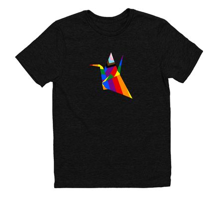 Pride Origami Crane Shirts, a Deep Black Allmade Youth Eco Triblend Tee