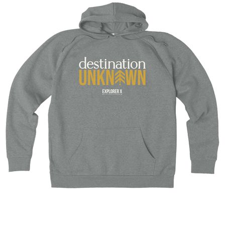 Destination: Unknown Gear, a Aluminum Grey Heather Allmade Organic CVC Pullover Hoodie