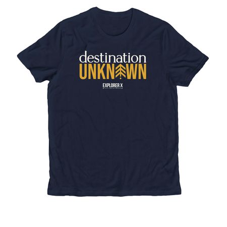 Destination: Unknown Gear, a Night Sky Navy Allmade Organic Cotton Unisex Tee
