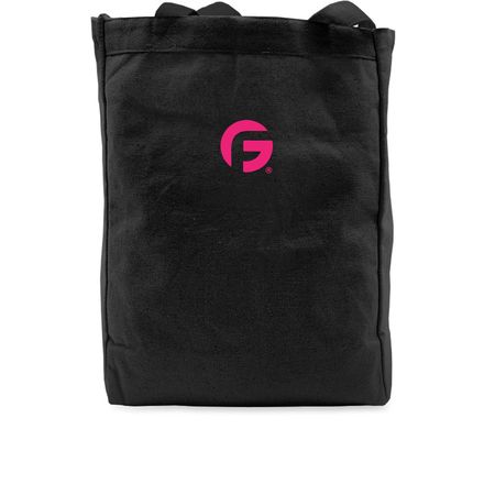 BAGH Extra Pink! Totes, a Black Recycled Cotton Tote Bag (back-view)