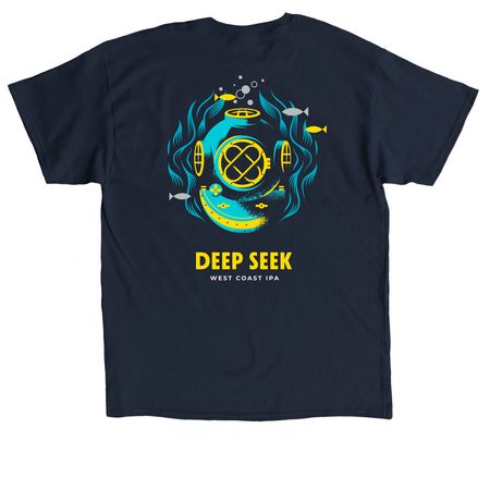 Deep Seek - Perpetual Collection, a Navy Classic Unisex Tee (back-view)
