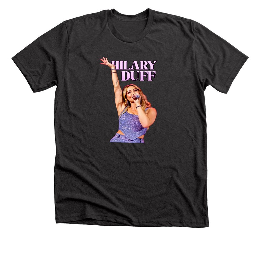 Hilary Duff Concert Shirt, a Dark Grey Heather Premium Unisex Tee