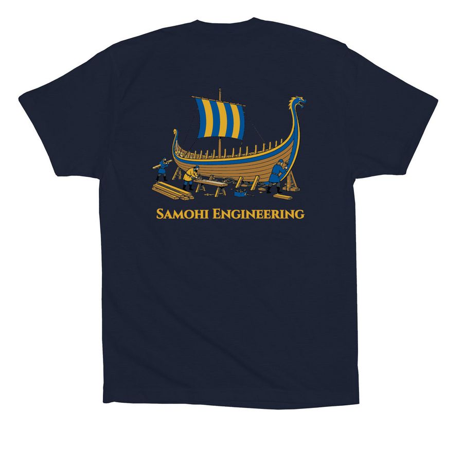 Engineering Academy Gear '27, a Navy Premium Cotton Tee (back-view)