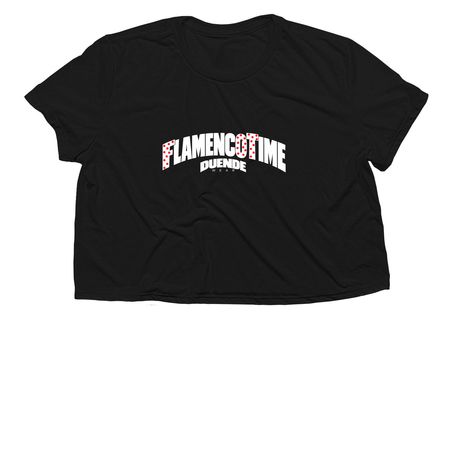 Flamenco Time, a Black Women?s Flowy Cropped Tee
