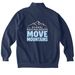 School Psychologists Move Mountains, a True Navy Comfort Colors Quarter Zip Pullover (back-view)